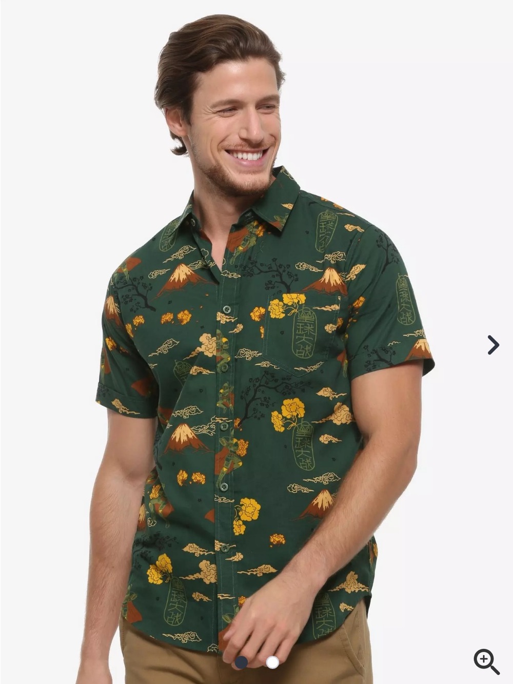 NWT Star Wars Boba Fett Volcano Japanese Samurai Button Up Shirt Size Small